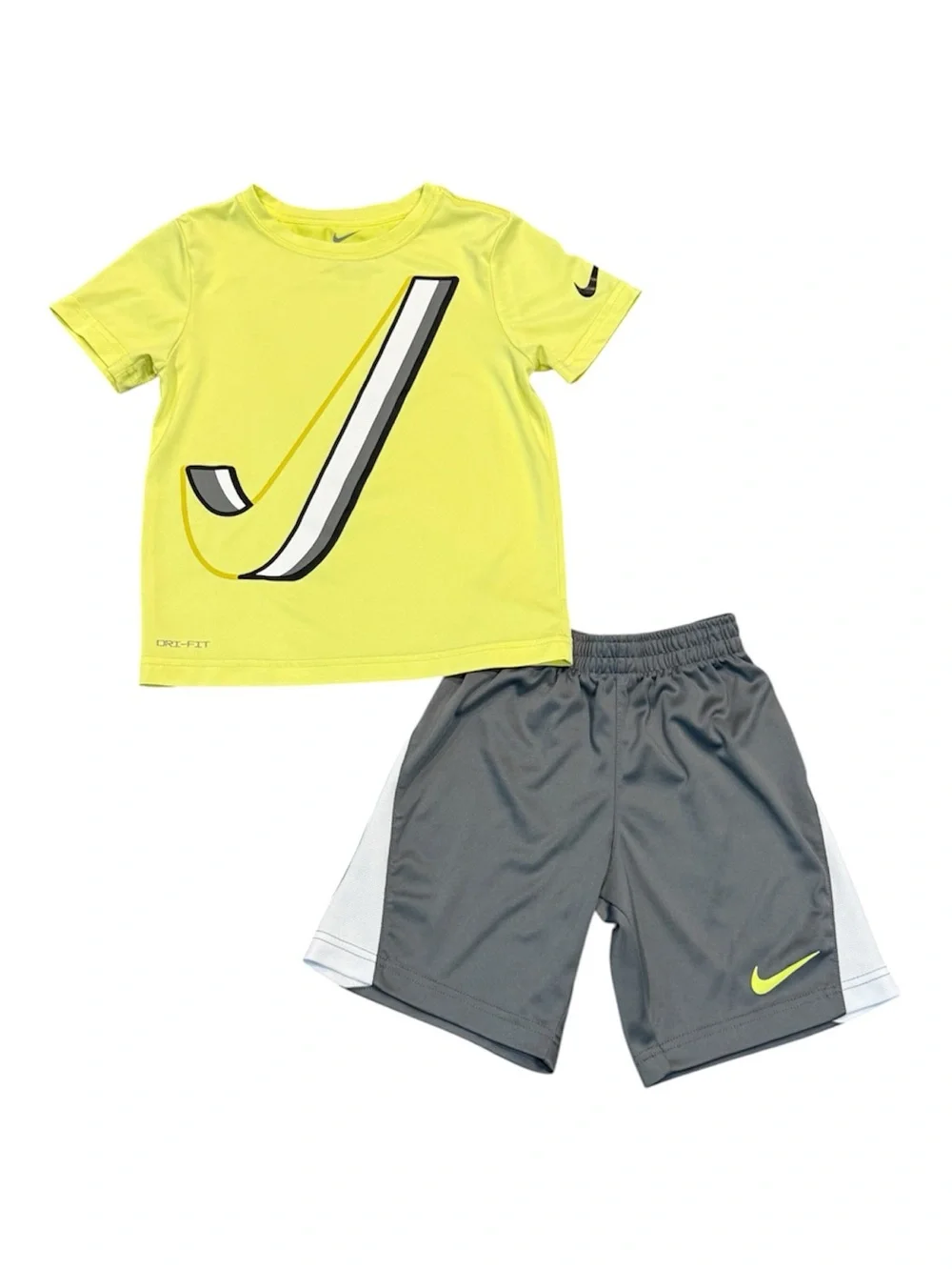 Nike Dri-Fit Yellow & Gray Athletic Set